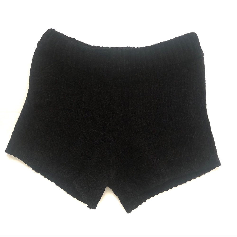 Knitted Crop Top And Shorts Lounge Set Black S - Picture 6 of 11